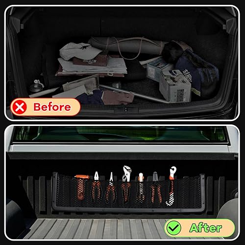 Miniatura 26 de Almacenamiento para el vehículo o la autocaravana, estructura de plástico ABS, malla para organizar el automóvil, bolsa de red, soporte, bolsillo