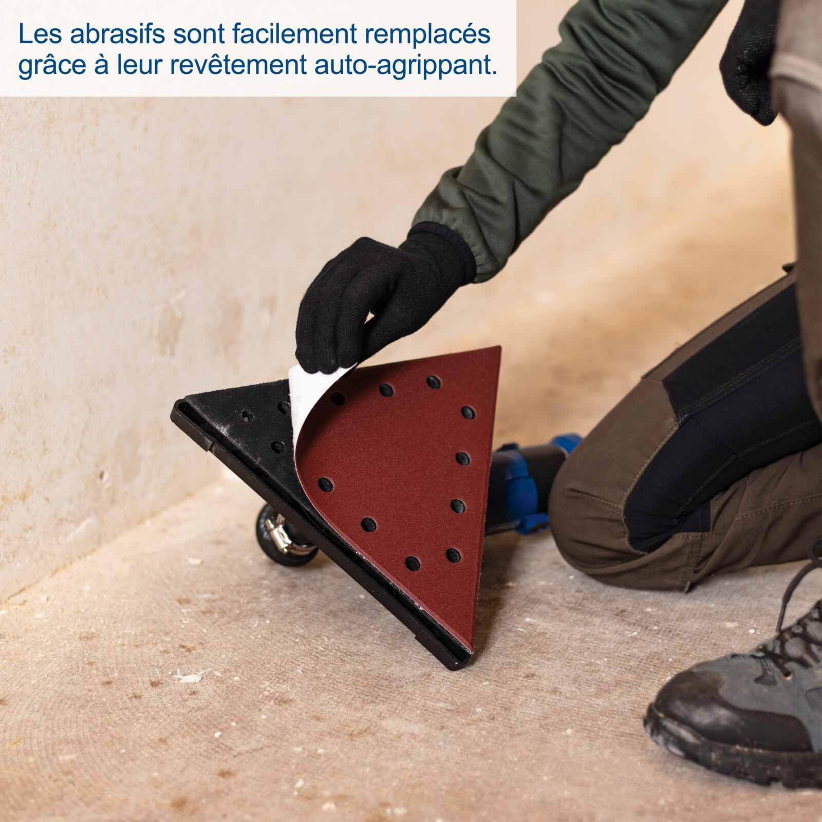 Scheppach Ponceuse Mur & Plafond DS930 | 710 W | Plateau de ponçage Ø215 mm | Télescopique | Tête circulaire ou triangulaire | 4m de tuyau d'aspiration, adaptateurs & abrasifs inclus