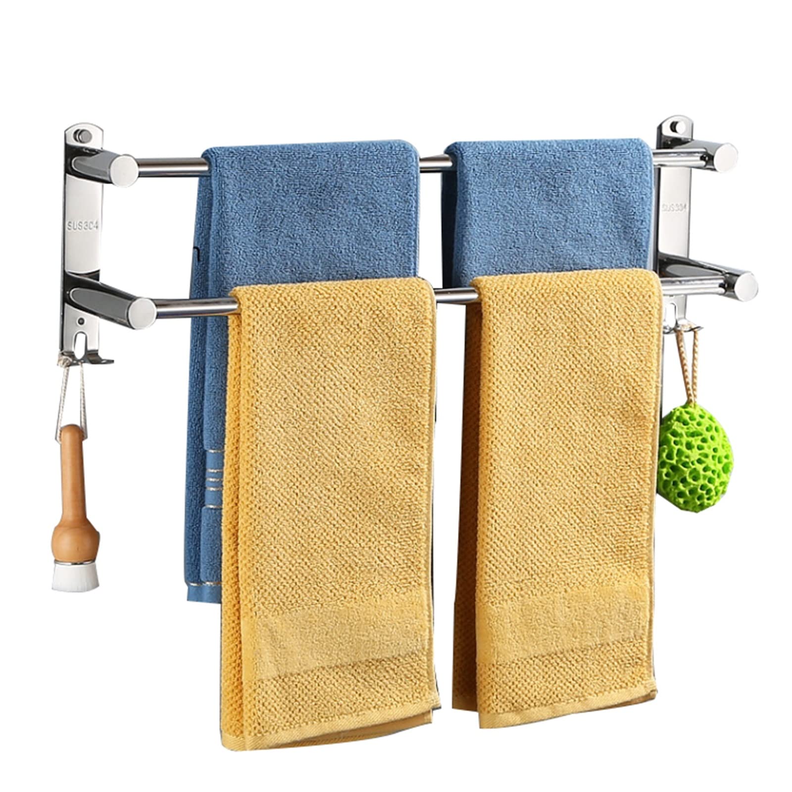 Étagère de salle de bain en acier inoxydable 304, serviteur double couche au design épuré