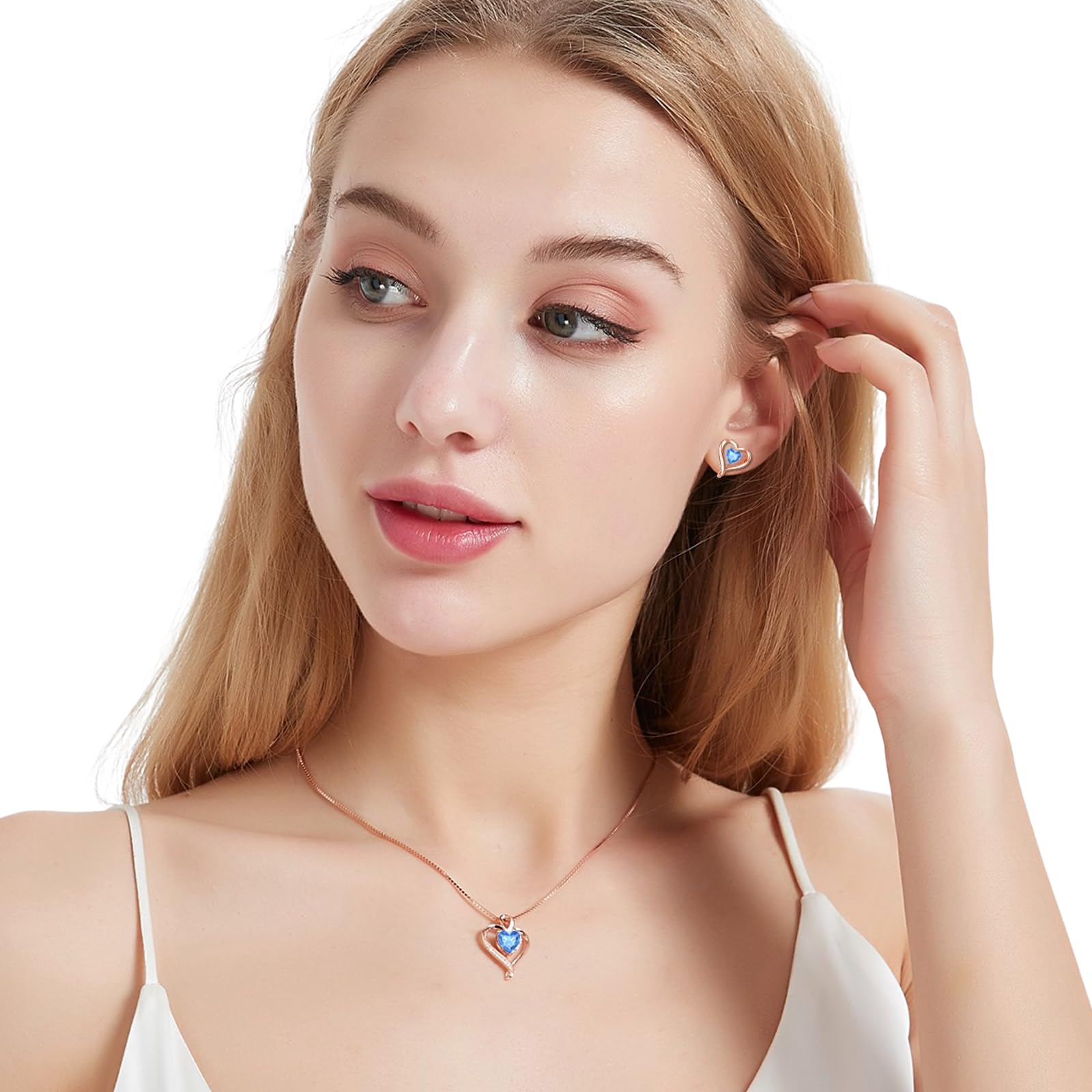 LAVUMO Pendientes Mujer Plata de ley 925/Latón Pendientes Joyas de Mujer Regalos en Cumpleaños Navidad Aniversario día de San Valentín para Esposa, Mamá, Novia