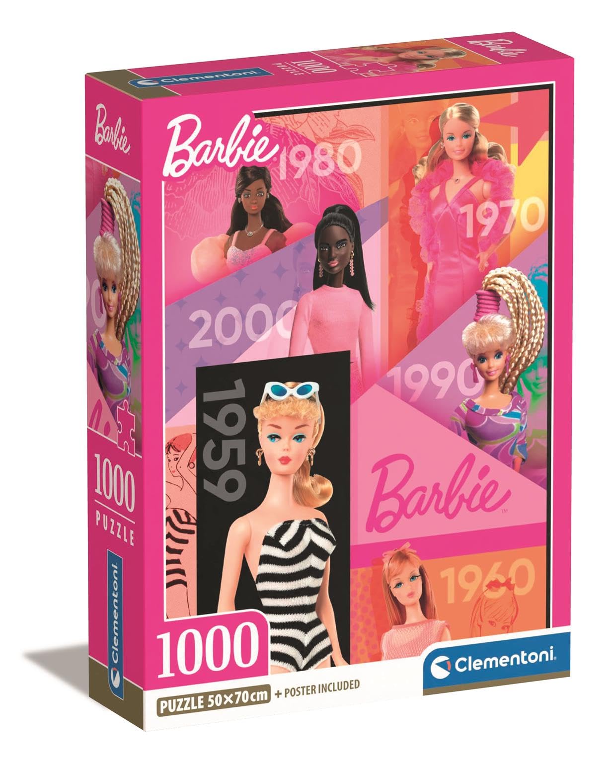 Clementoni Jigsaw Puzzle Barbie 1000 Pieces - Poster Included, Puzzle For Adults 14-99 Years, Gift For Men/Women, Doll, Made In Italy, 39806