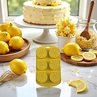 Vista 4 de Moldes de silicona en forma de fruta, molde de fondant de limón 3D, molde de chocolate para hornear, galletas, azúcar, para pastel, magdalena