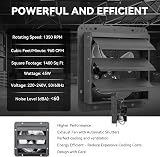 MISTRO 300mm Shutter Exhaust Fan with Speed Controller, 1350m³/h Wall Mounted Extractor, Automatic Metal Louvers, for Garage, Workshop, Attic, Bathroom, Kitchen - 7