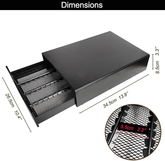 Miuly K-Cup Holder Drawer, Coffee Capsule Drawer for Vertuoline Nespresso Vertuo,Dolce Gusto, K-Cup, 24-36 Pod Pack Holder, Home Kitchen Counter Organizer, Black