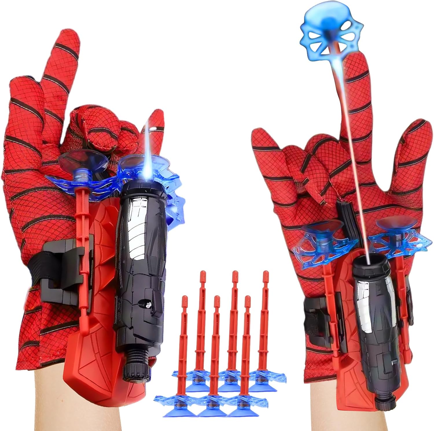 Set Guanti Spider Launcher Per Bambini - Con Lanciatore E Freccette Ventosa