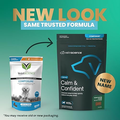 Miniatura 3 de VETRISCIENCE Composure - Masticables calmantes clínicamente probados, sabor mantequilla de maní, alivio de acción rápida del estrés, los ladridos y