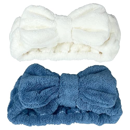 Miniatura 4 de Jseng Diadema de microfibra con lazo, extrama, suave, para mujer, cómoda para lavar, maquillaje, ducha, cuidado de la piel, spa, banda gruesa