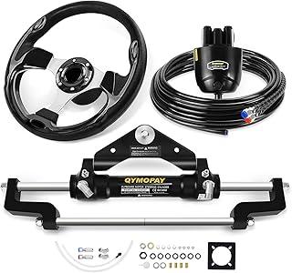 100HP/150HP/300HP Hydraulic Outboard Steering Kit, Marine Hydraulic Steering System with Bi-Directional Locking Cylinders and