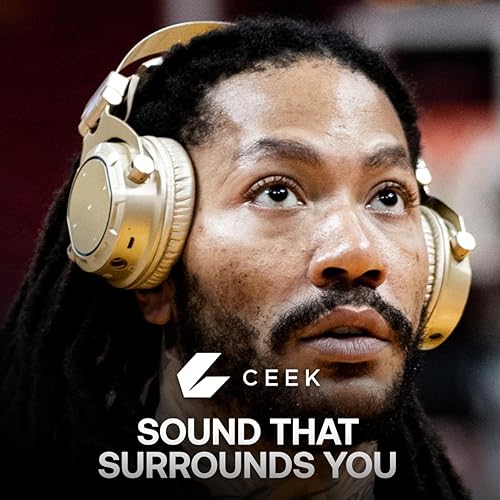 Miniatura 8 de CEEK Auriculares inalámbricos Bluetooth sobre la oreja con cancelación de ruido, sonido envolvente de 360, diseño plegable y micrófono desmontable,