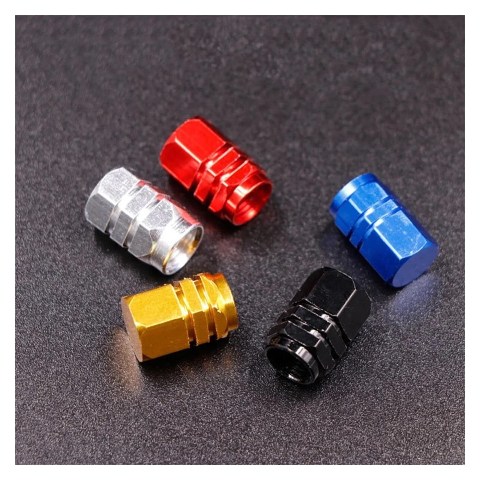 4/8Pcs Aluminum Alloy Tire Valve Caps Dustproof Waterproof for Car Motorcycle(4pcs Orange)