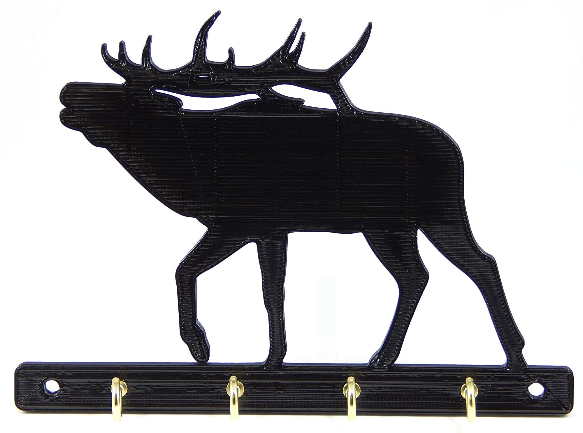 Medallurgy Bugling Bull Elk Key Rack Holder Hanger Decor Entryway Organization Wall Key Hooks for Hunters and Outdoor Sportsmen