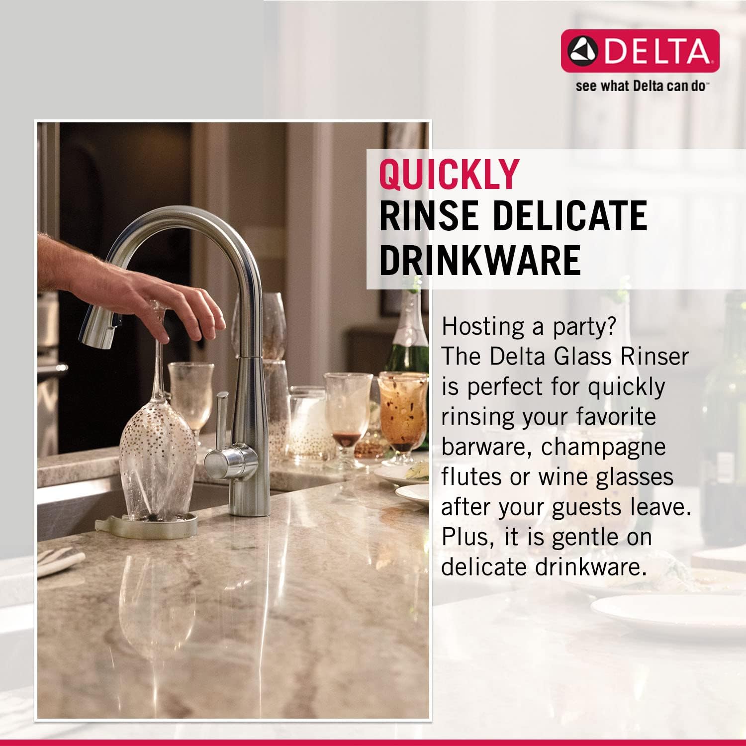 Delta Faucet GR150-SP, SpotShield Stainless Glass Rinser, Standard - Image 4