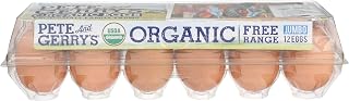 Pete & Gerry's Organic Jumbo Eggs 12 Ct - USDA Certified Organic, Certified Humane Free Range Family Farm Eggs