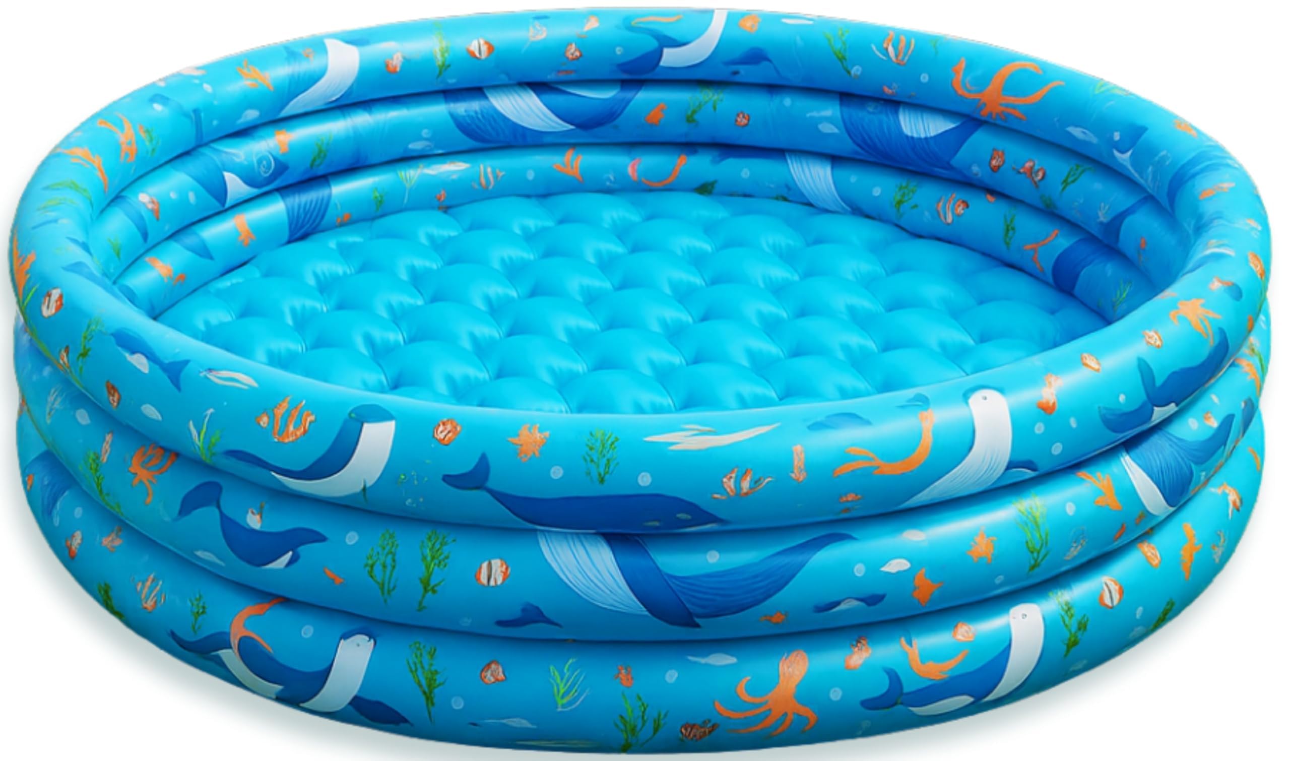 Photo 1 of Inflatable Kiddie Pool for Toddlers, 48"X12" Round Plastic Blow Up Kids Swimming Pool, Outdoor Water Play, Ball Pit Toys for Kids Age 2 3 4 5, Summer Essential Baby Splash Pools with Cushioned Floor1082862297