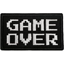 Game Over Retro Pixel 8-Bit Game Patch, Tactical Military Hook and Loop Morale Embroidered Funny Patch Patches for Molle Vest, Bag, Clothing, DIY Applique Accessories, Hat, Jackets, Backpack