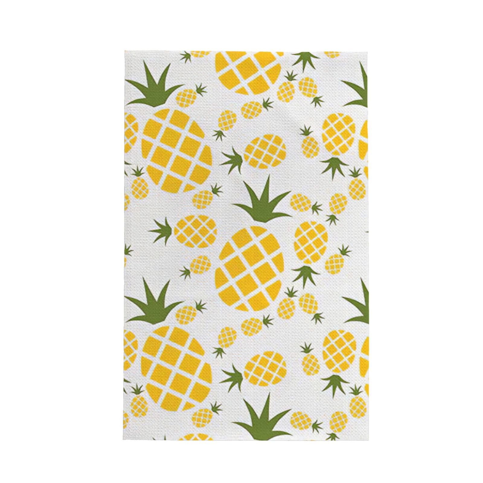CKGODGF Pineapple. Print Absorbent Waffle Dishcloths,Kitchen Towels With Hanging Loops,Tea Towels.