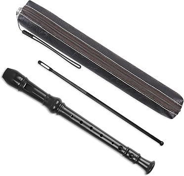 Recorder Instrument for Beginner Adults,8-Hole Soprano Descant Recorder Music Flute with Cleaning Rod & Case Bag For Home Entertainment3-Black