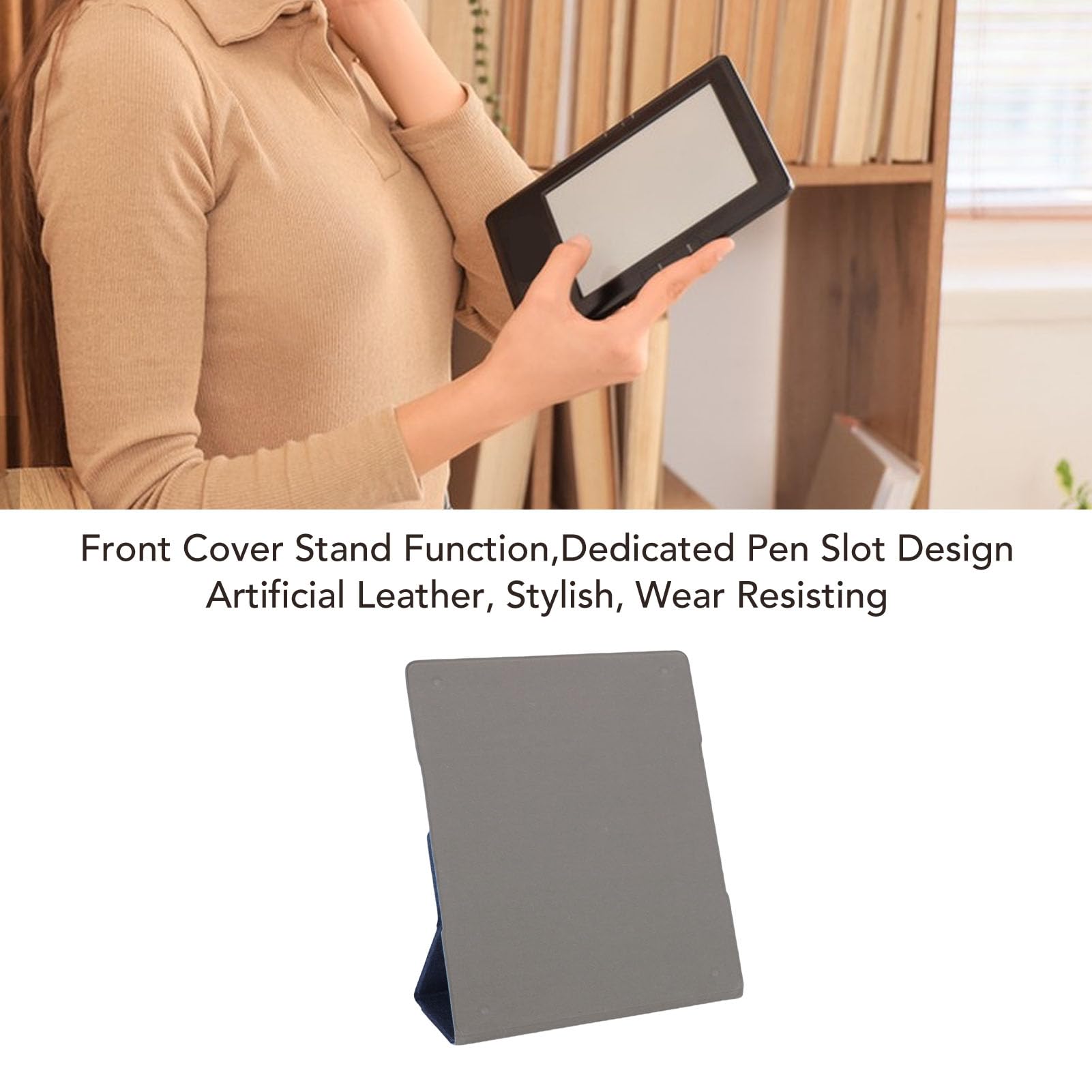 Custodia per Kindle Scribe, sottile, in pelle, con supporto magnetico, per e-reader da 10,2 pollici, per lettura in viaggio (blu)