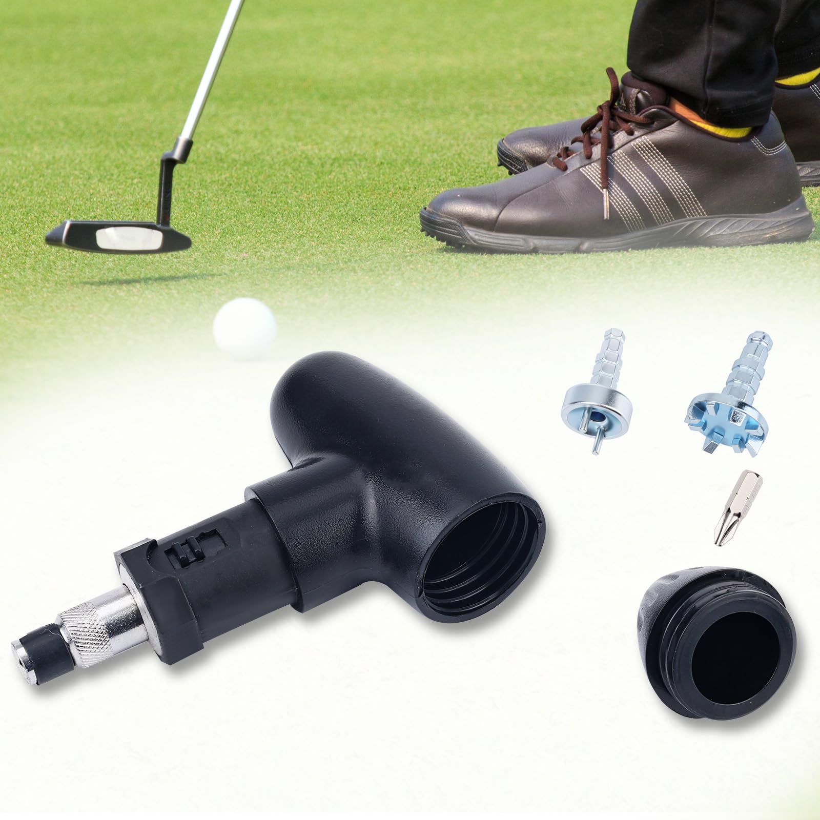 Llave Tacos Zapatos de Golf, Mango Hierro y Plástico Universal Extractor Clavos con Mecanismo Trinquete Herramienta Ajuste Calas Golf para Facilitar el Reemplazo de las Calas