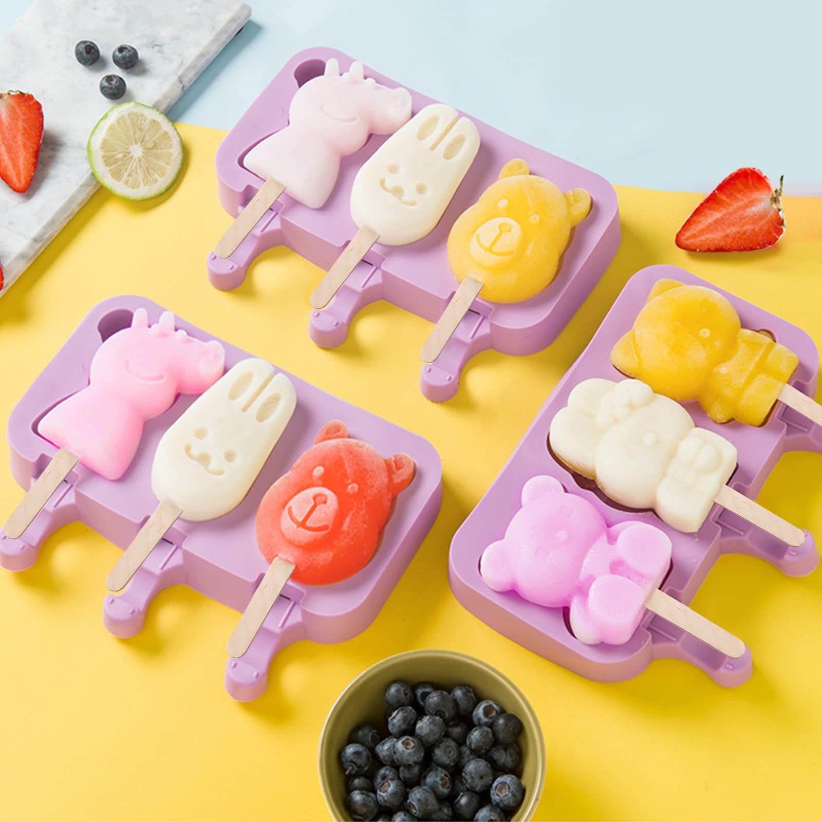 Stampo Gelato In Acciaio Inox 304 – 6 Stampi Antigoccia Con Bastoncini, Base Metallo, Per Ghiaccioli Fatti In Casa