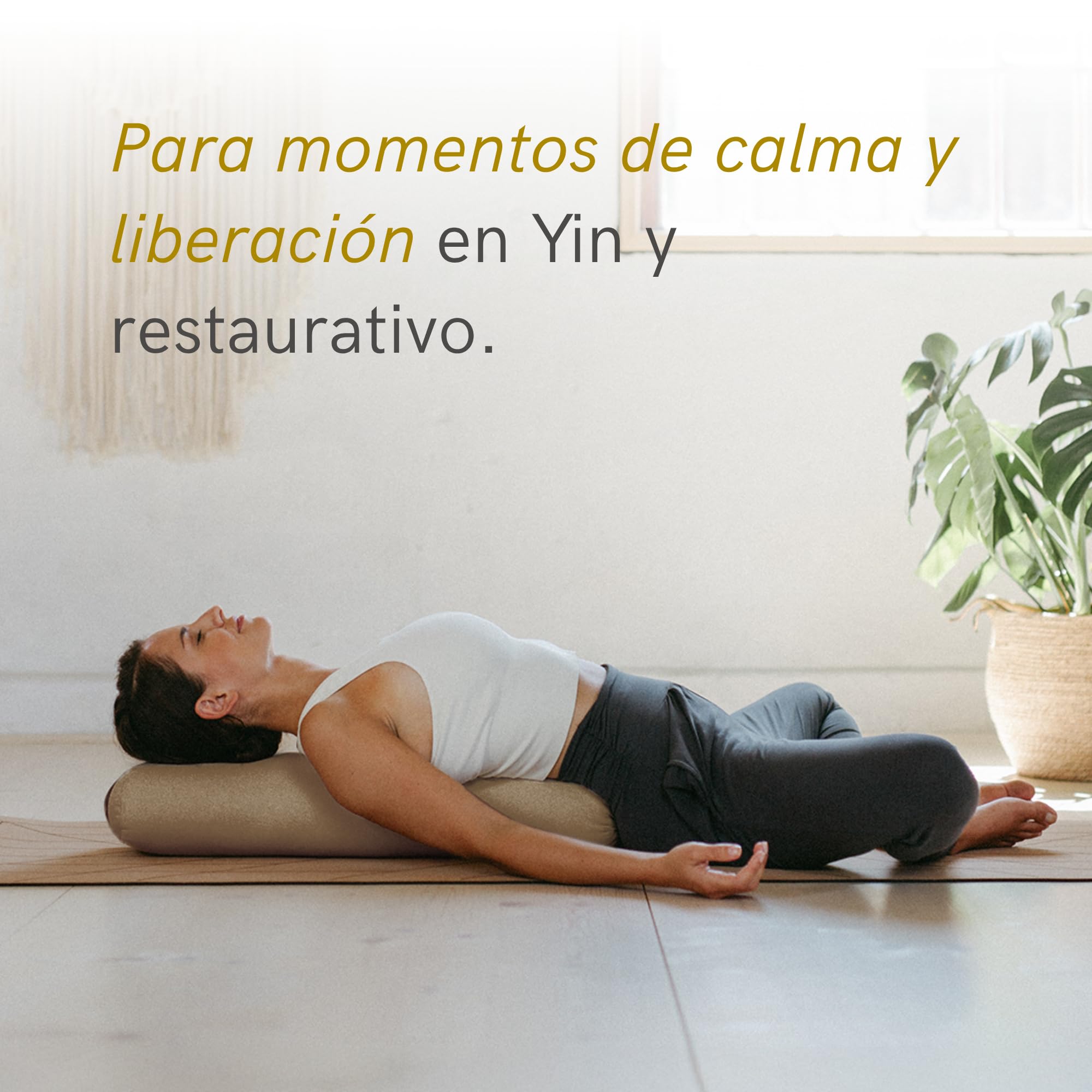 Lotuscrafts Cojín de Yoga para Yin Yoga, Rollo, Funda Lavable de algodón orgánico, cojín con Relleno de ceiba, Rollo de Pilates, cojín de meditación
