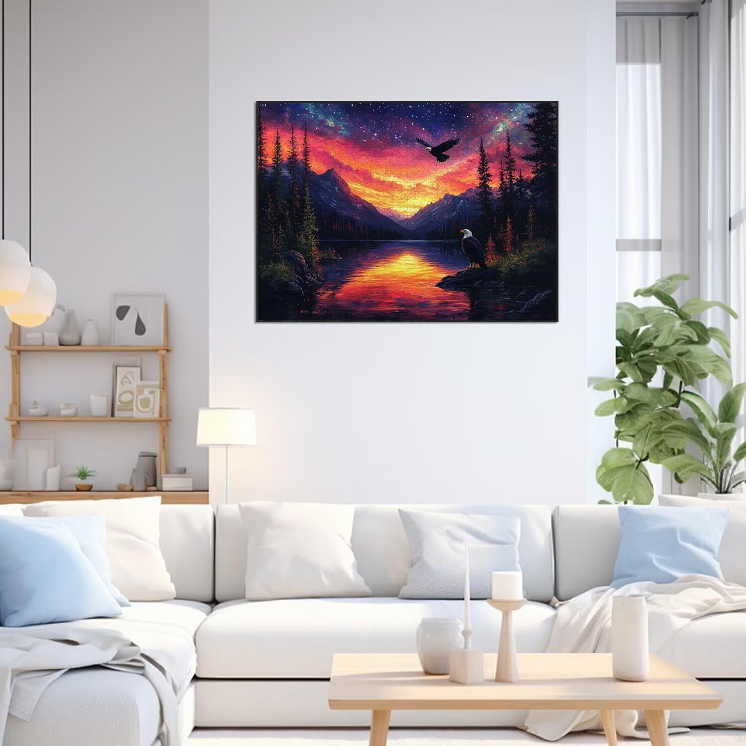 1500 sztuk puzzli dla dorosłych ptaków, wymagające gry logiczne, n-613 | Puzzle dla dorosłych, gwiaździste niebo, litery z tyłu, ciasne dopasowanie puzzli, zajęcia rodzinne, wystrój domu