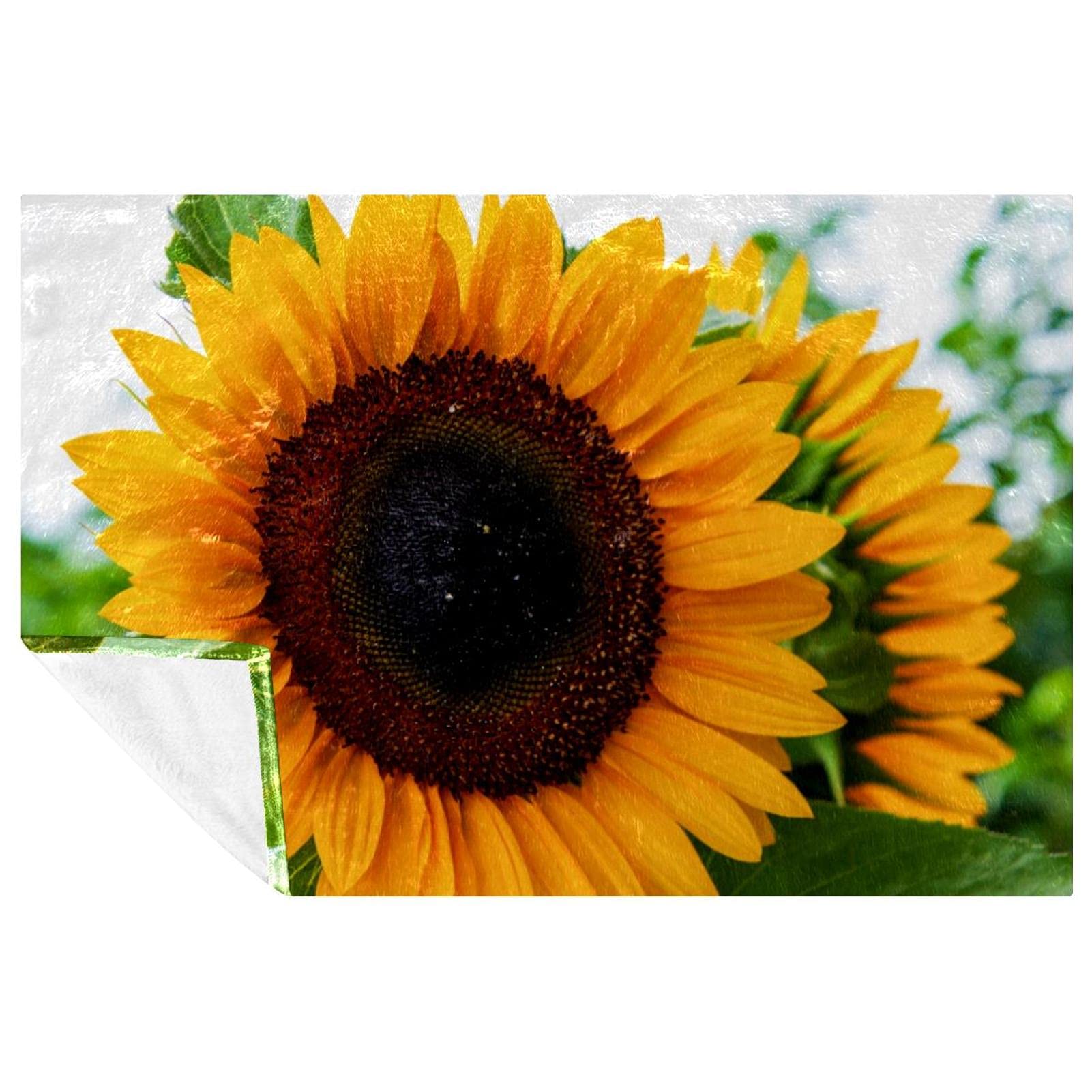 Couverture douce contre le froid plaid tournesol compact pour canapé