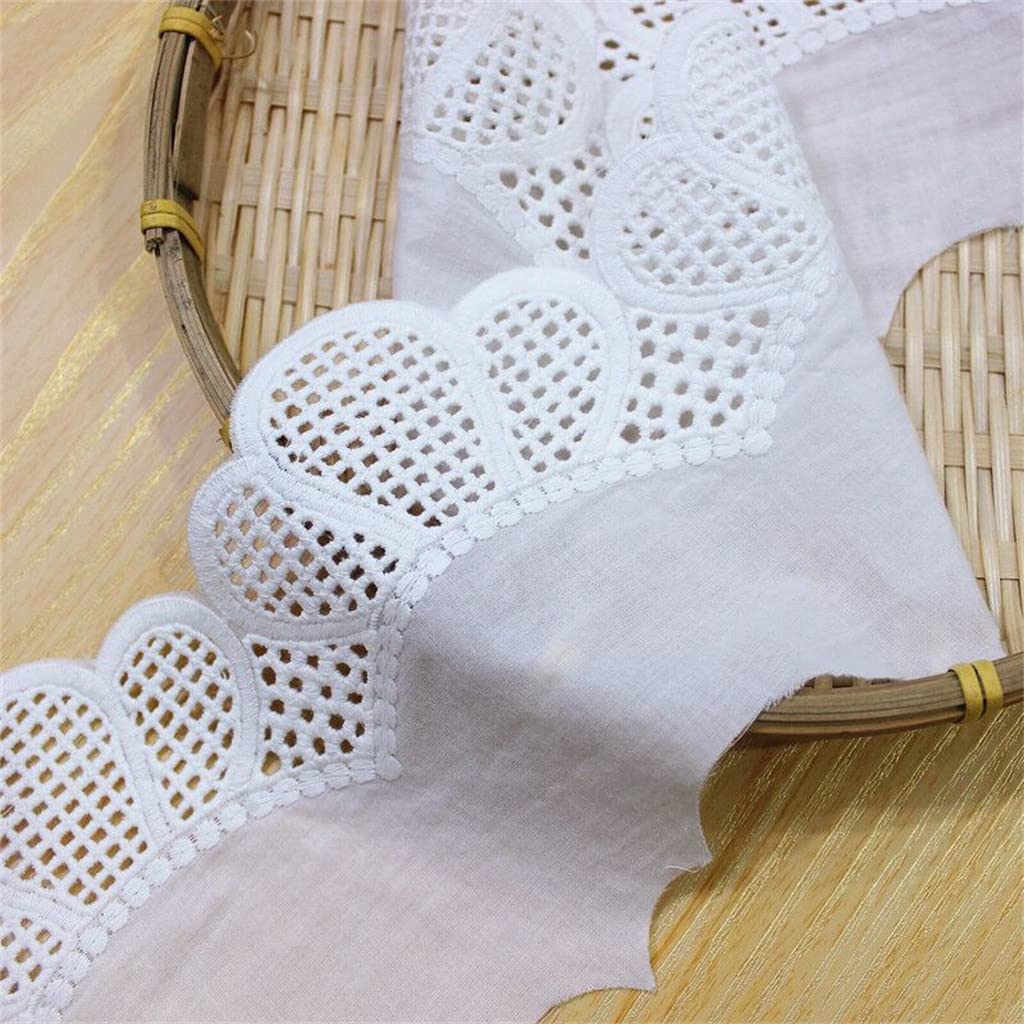 Générique Ruban brodé en Coton Creux en Dentelle Blanche Bricolage Robe en Dentelle Faite à la Main Rideaux vêtements Accessoires de Couture (Couleur : Blanc, Taille : 11 cm) (Blanc 11 cm)