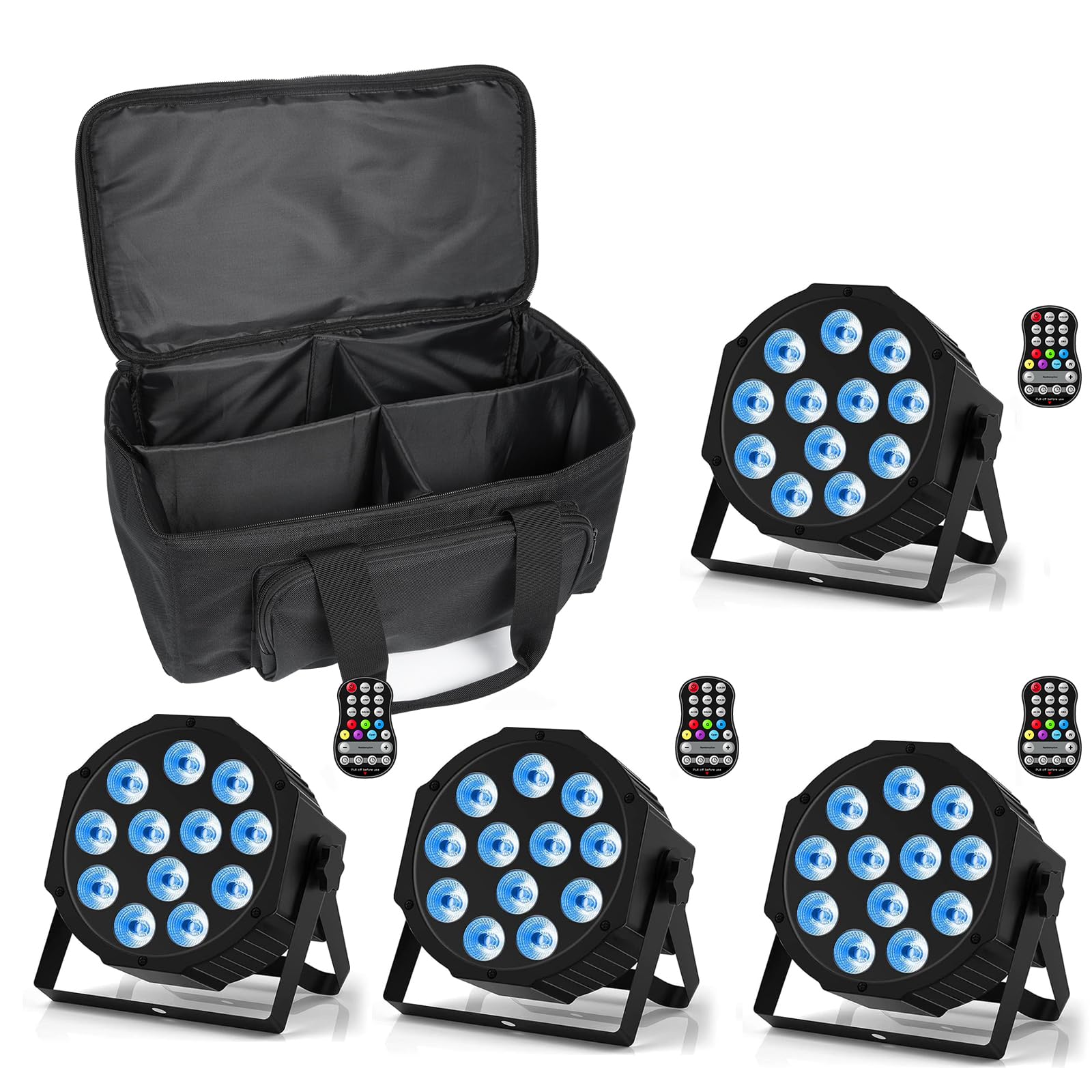 RGBW Par LED Batteria Ricaricabile 24W Illuminazione Palco con Telecomando e Funzione Timer per Feste DJ