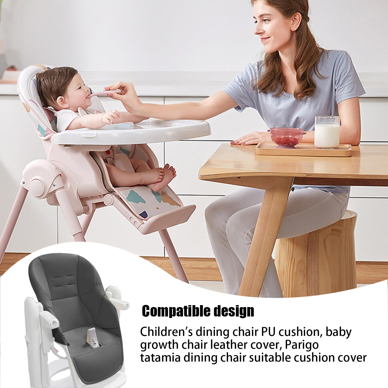 Coussin Chaise Haute Bébé | Housse De Coussin pour Chaise Haute | Coussin en Cuir pour Chaise | Coussin Respirant D'insertion | pour Toutes Sortes De Chaises De Salle À Manger pour Bébé