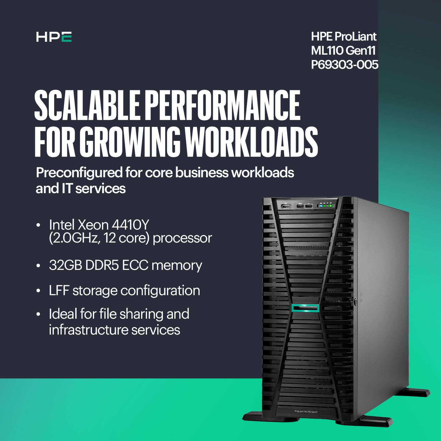 Amazon.com: Hewlett Packard Enterprise ProLiant ML110 Gen11 Tower