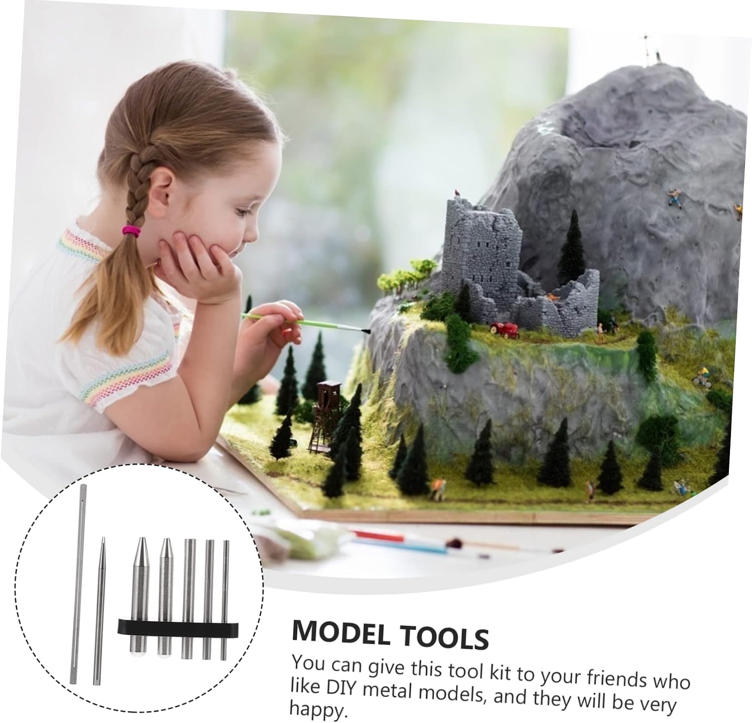 Tofficu 21pcs Metal Model DIY Tool Sets Multi-Functional Metal Puzzle Assemble Kit Model Building Tools
