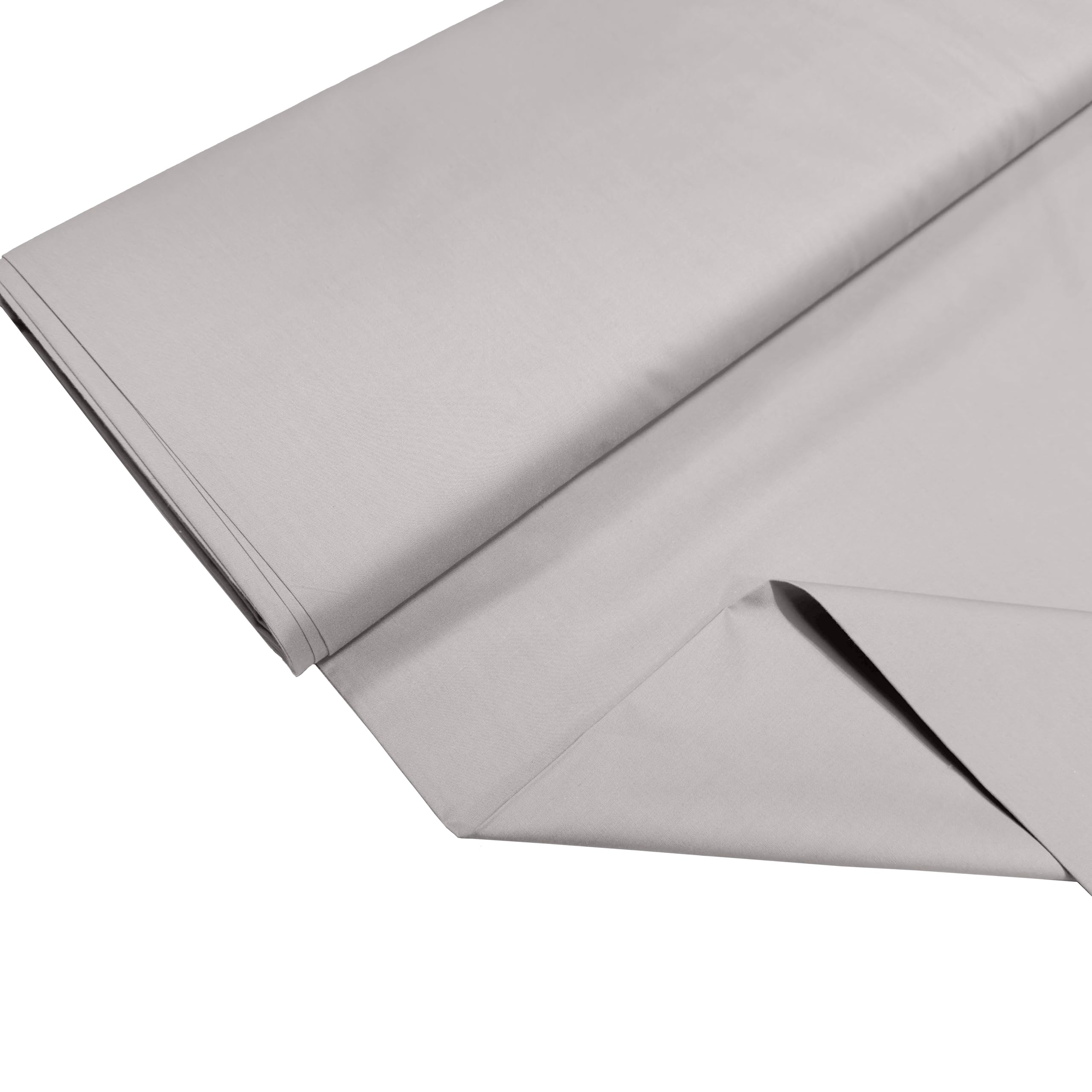 100% Cotton Percale Fabric – 200 Thread Count, 120 GSM, Breathable & Durable Material for Bedding, Quilting & Sewing - 500cm x 112cm (Light Grey) — image 1