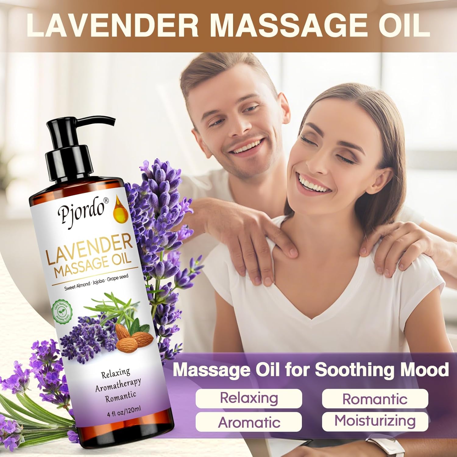 Body Massage Oil for Massage Therapy Kit, Lilac, Lavender, Sore Muscle Arnica Oil with Massage Roller Ball, Relaxing Massage Oils for Pain Relief, Valentines Day Gifts for Him Her - Image 4