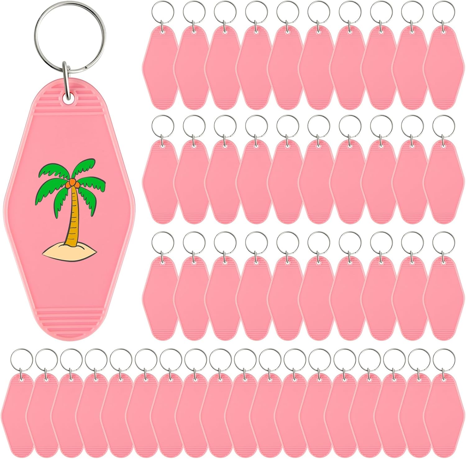Bouiexye 48pcs Motel Keychain Blank Bulk, Vintage Sublimation Keychain Blanks Hotel