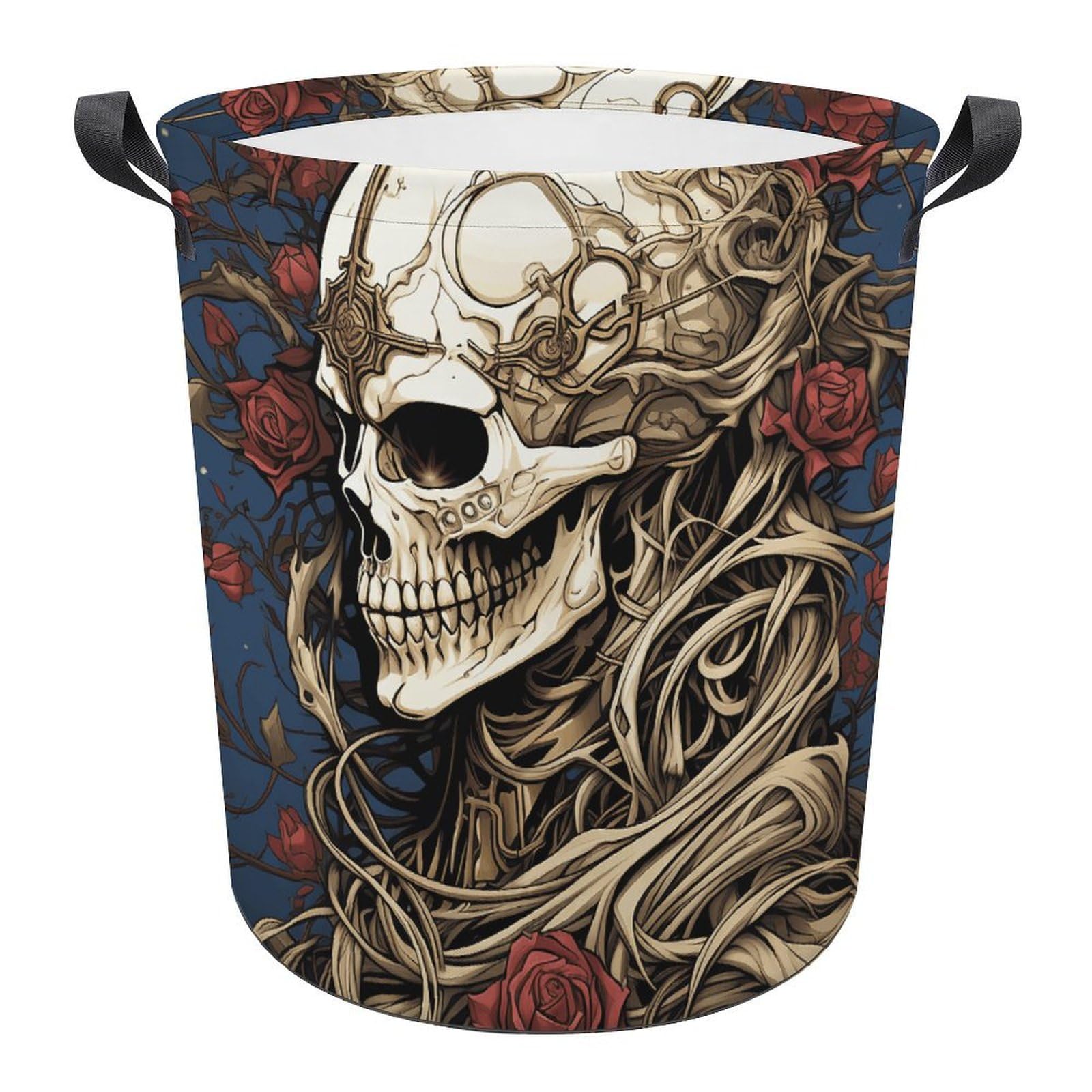 Panier à linge pliable tête de mort - Bac à linge étanche et grand sac de rangement