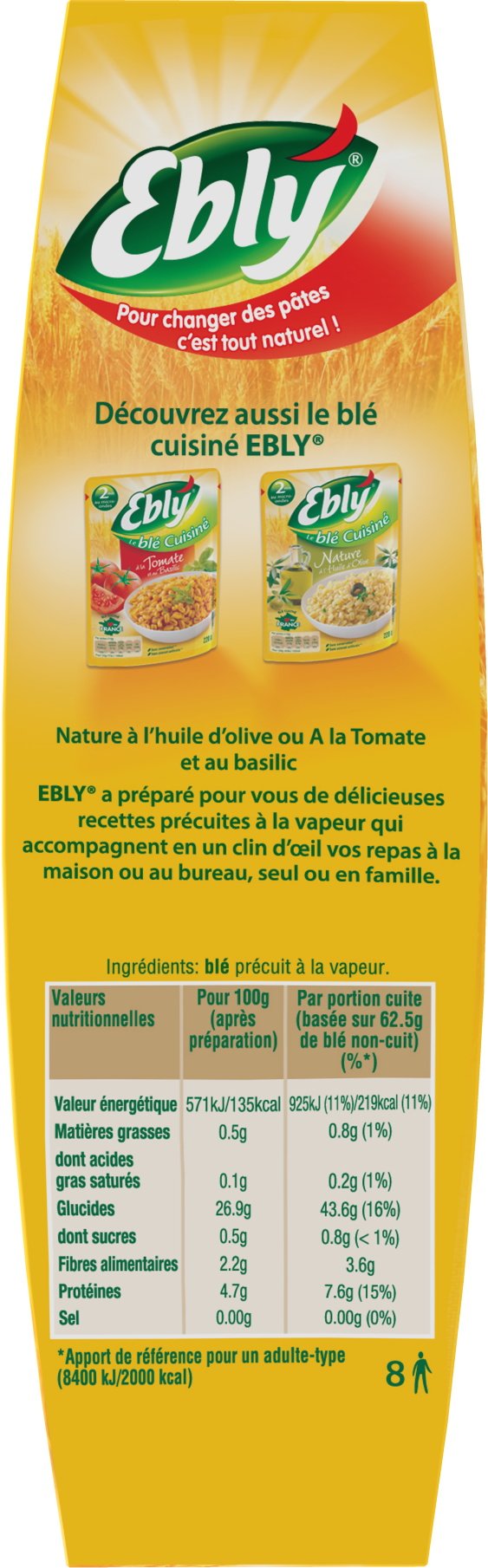EBLY Weizen zum schnellen Kochen, 5 Minuten, 14 x 500 g