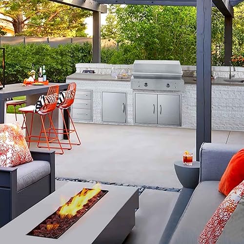 Miniatura 2 de Puerta de acceso única de acero inoxidable barbacoa 16W x 21H Puerta de cocina al aire libre para isla de barbacoa, estación de parrilla