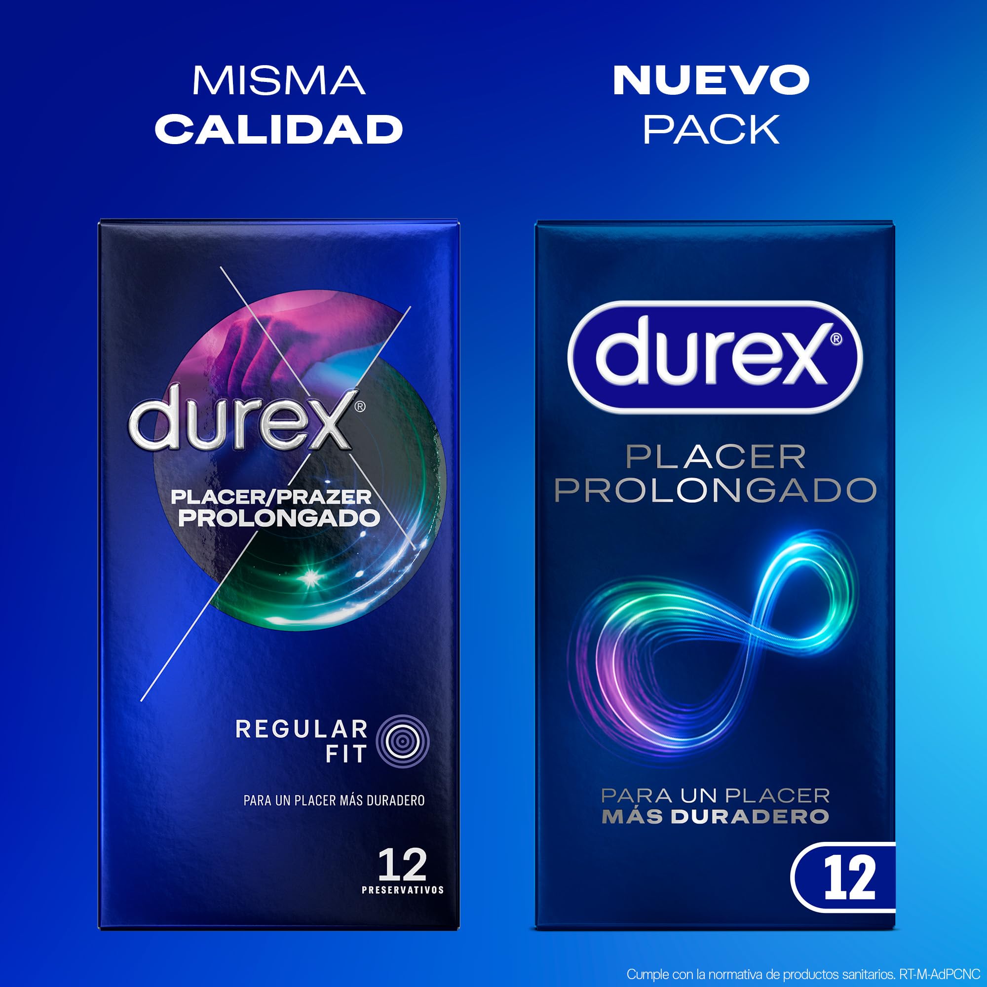 Durex Pack Preservativos Placer Prolongado, con Lubricante Performa de Silicona, Forma Easy-On, 96 condones