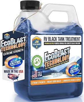 Clean Camper Extreme Strength RV Black Tank Treatment Liquid, 32 oz | Odor Control, Waste Breakdown, Lubricates Valves & Seals, Keeps Sensors Clean