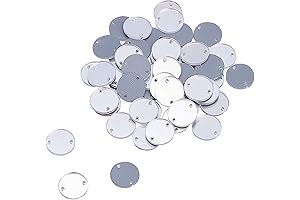AHANDMAKER 50Pcs Sew on Silver Acrylic Mirror Rhinestones