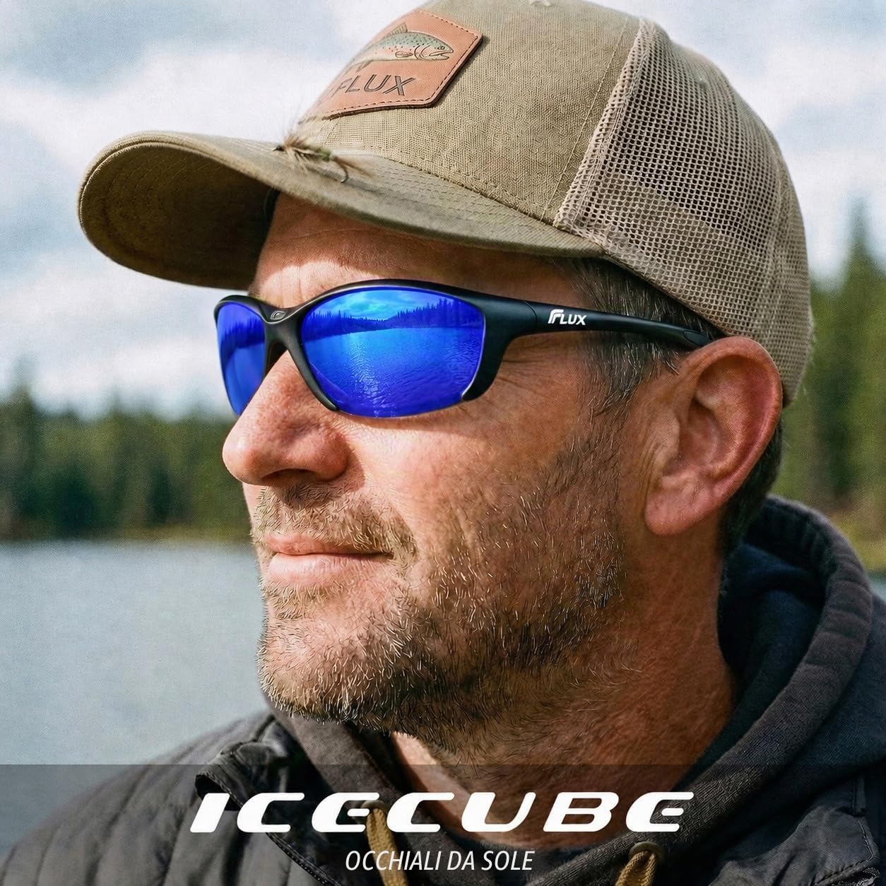 ICECUBE SPORTECH Occhiali da sole per uomo e donna: protezione UV400, montatura leggera, occhiali da sole sportivi per baseball, golf, caccia, corsa, guida, bicicletta, arrampicata e occhiali da tiro