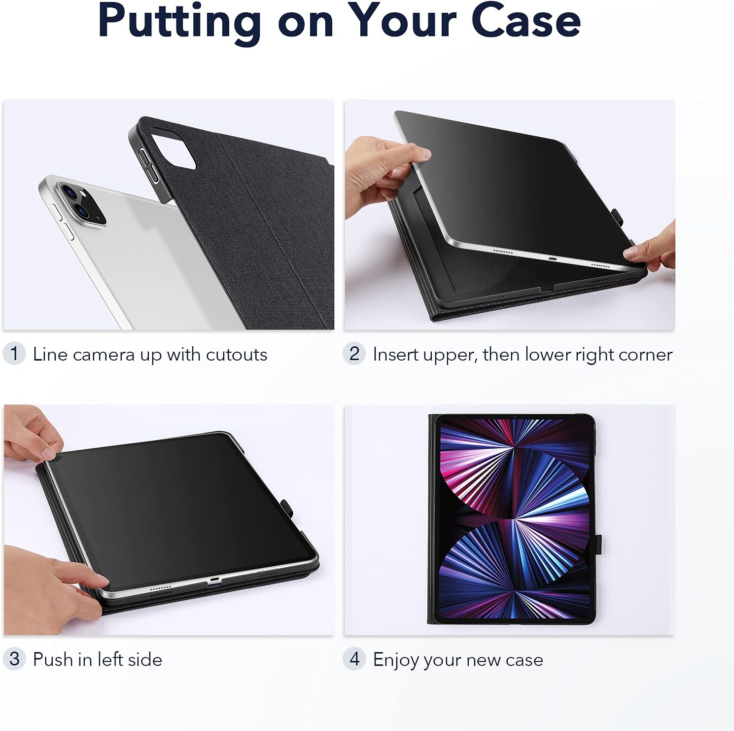 ESR Folio Case Compatible with iPad Pro 11 Inch 2021 (3rd Generation), Book Cover Design, Auto Sleep and Wake, Multi Angle Viewing Stand, Urban Premium Series, Charcoal