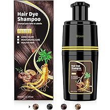 Brown Hair Dye Shampoo 3 in 1, Hair Color Shampoo for Cover Grey Hair, Natural with Herbal Ingredient for Men and Women Brown