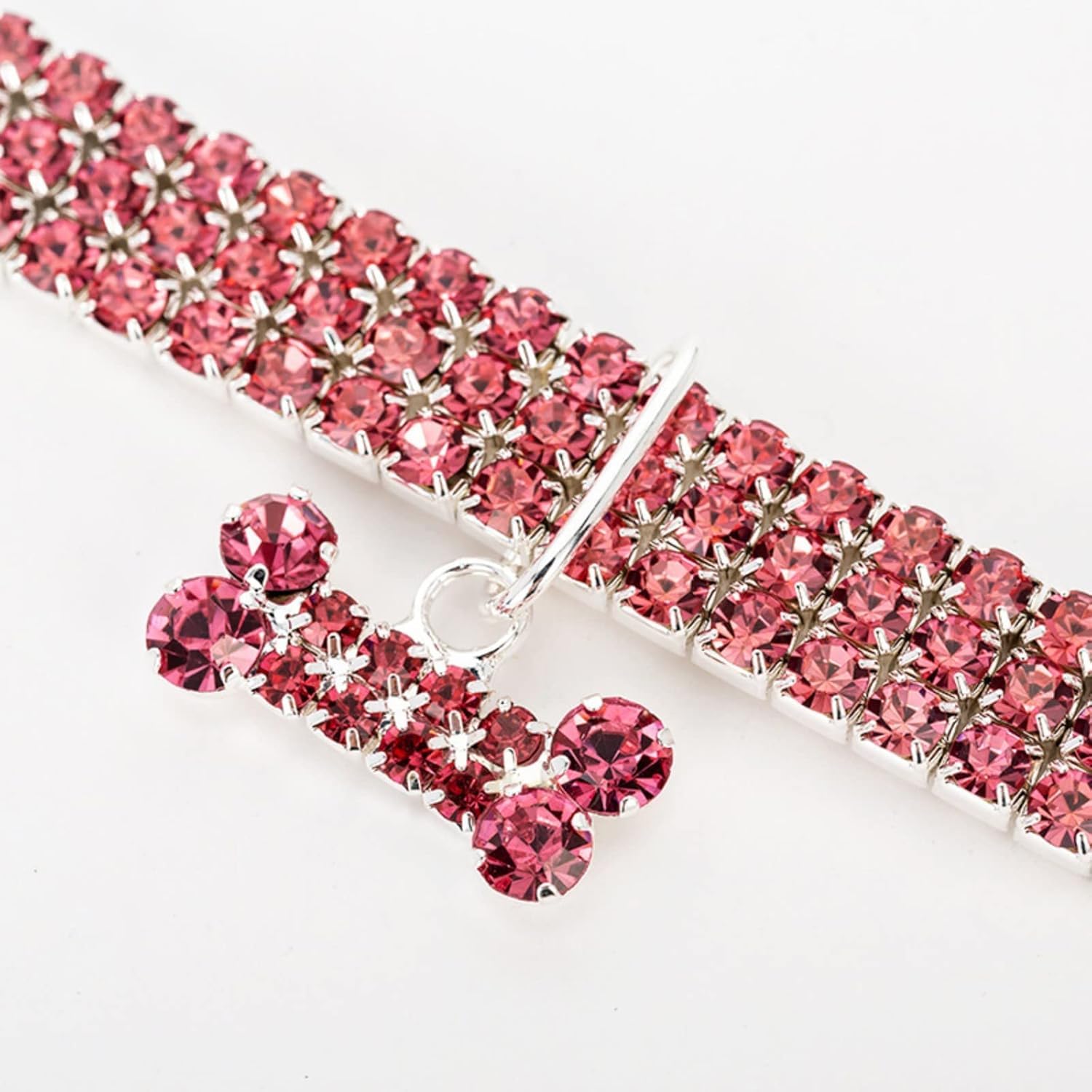 Collar de perro con diamantes de imitación, collar ajustable para gato con colgante de purpurina de diamante (negro, grande)