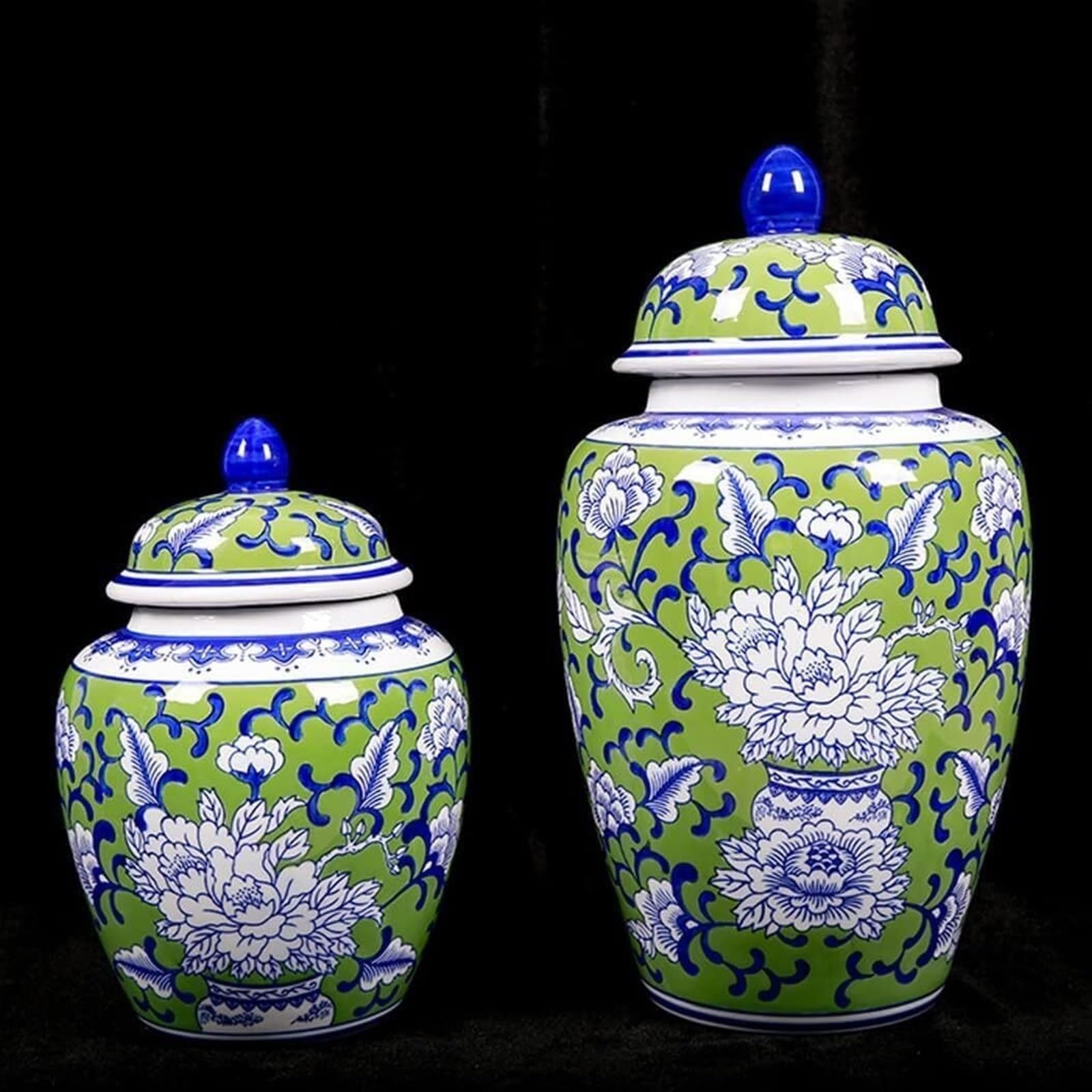 Ceramiczny wazon na imbirowy słoik z pokrywką, porcelanowy kwiatowy słoik do dekoracji salonu, dekoracyjny wazon na kwiaty