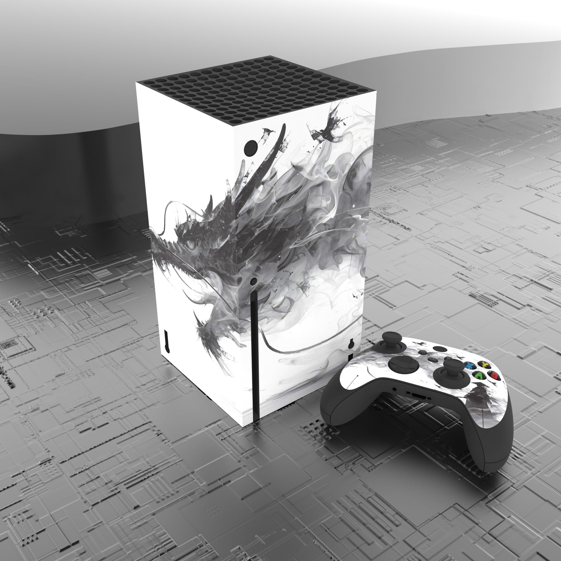 PlayVital Stickers Manette pour Xbox Series X,Autocollant Protection pour Xbox Series X Console Accessoires Skin Habillages-Dragon Mistborn - 4