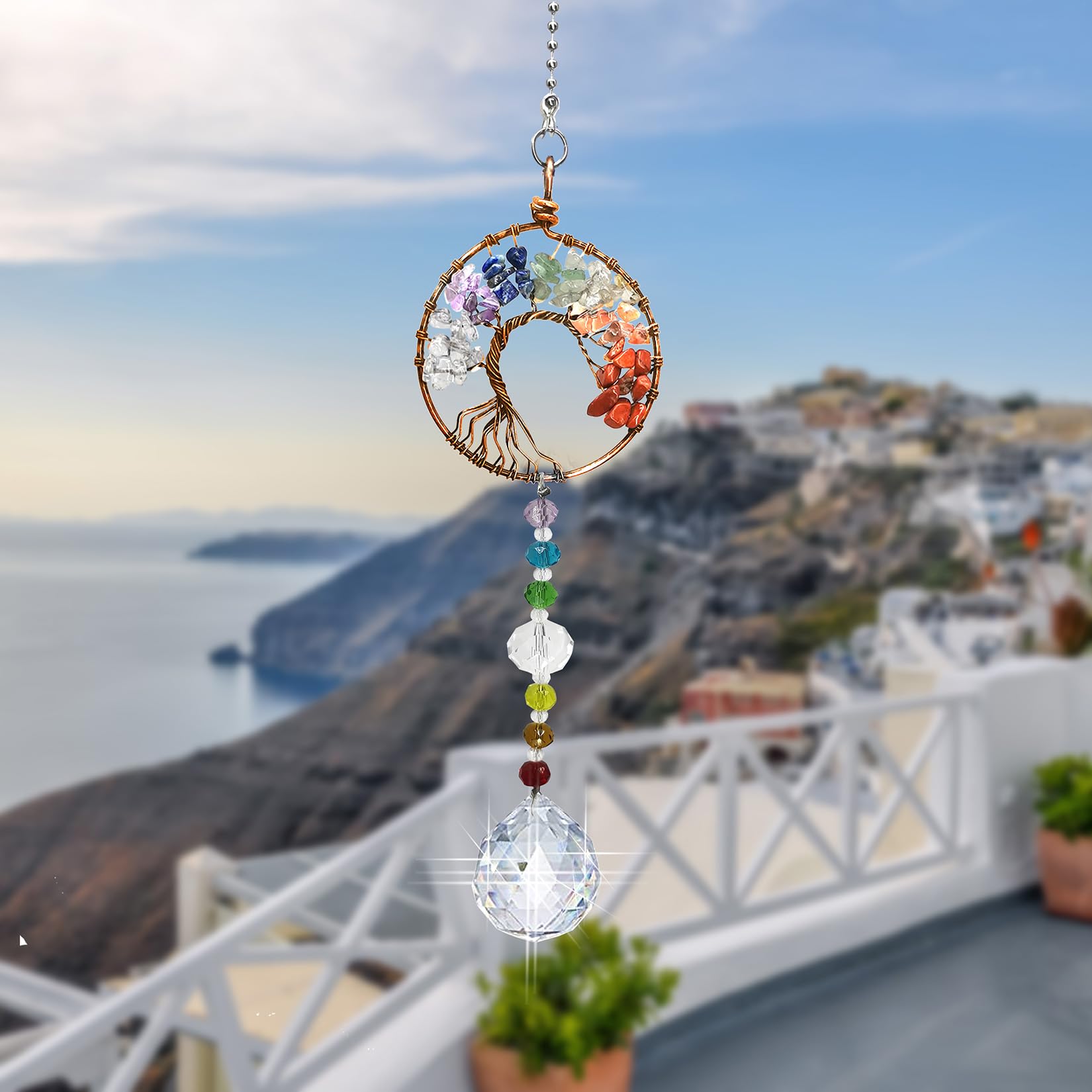 JSCARLIFE 6 Acchiappasole In Cristallo Arcobaleno - Cacciatori Di Luce Per Finestre, Decorazioni Da Interno/Esterno, Giardino, Matrimoni