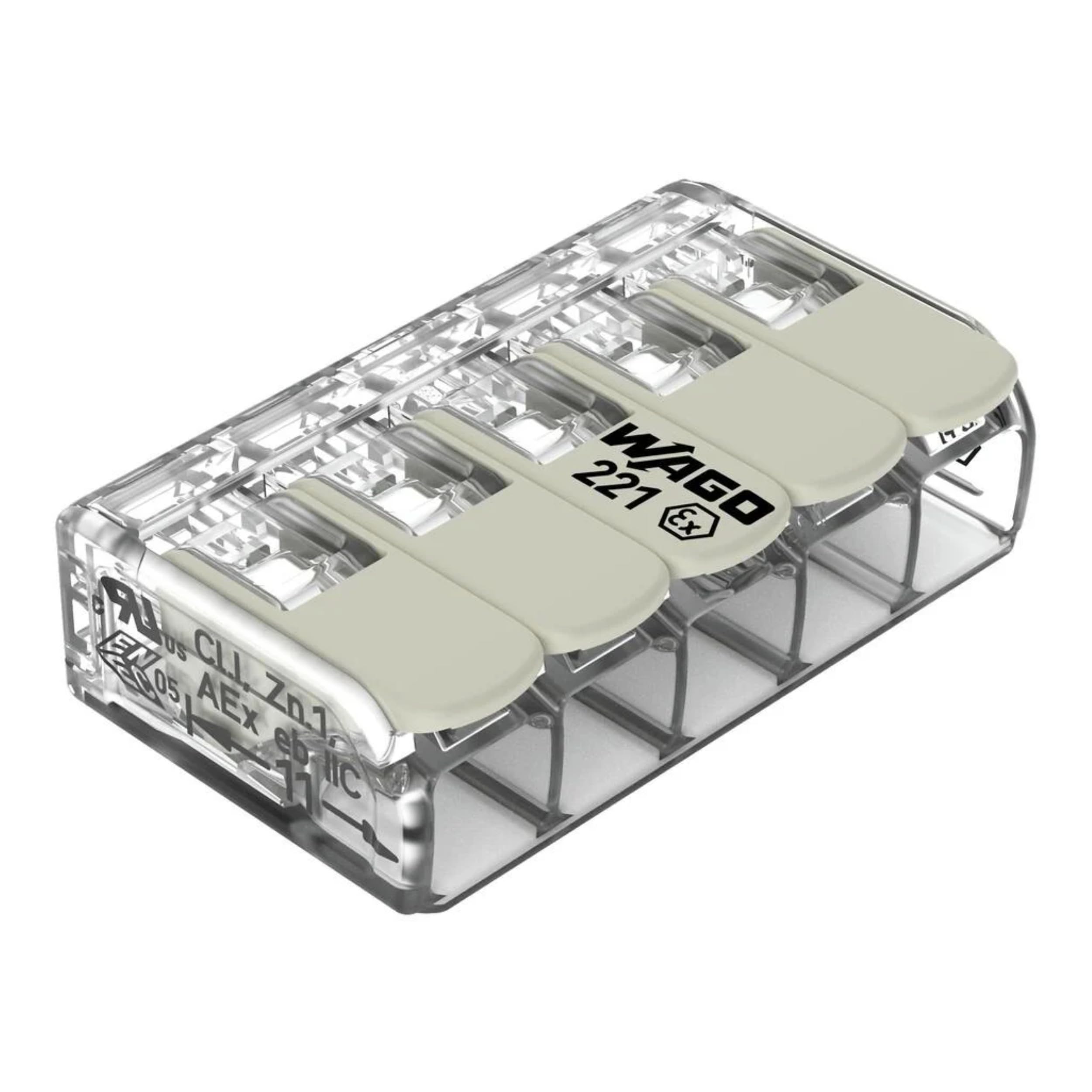 Wago 221-​485 bornes de connexion compactes à 5 échelles 4 mm, Lot de 1