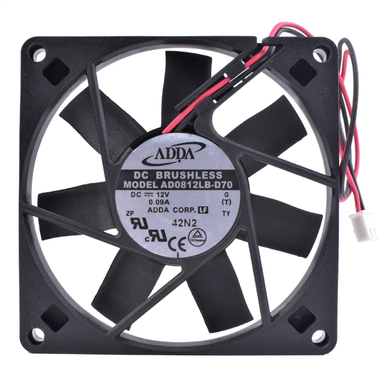 AD0812LB-D70 Ventola da 8 cm 80 mm 8015 80x80x15 mm 12 V 0,09 A Ventola di raffreddamento silenziosa con doppio cuscinetto a sfere